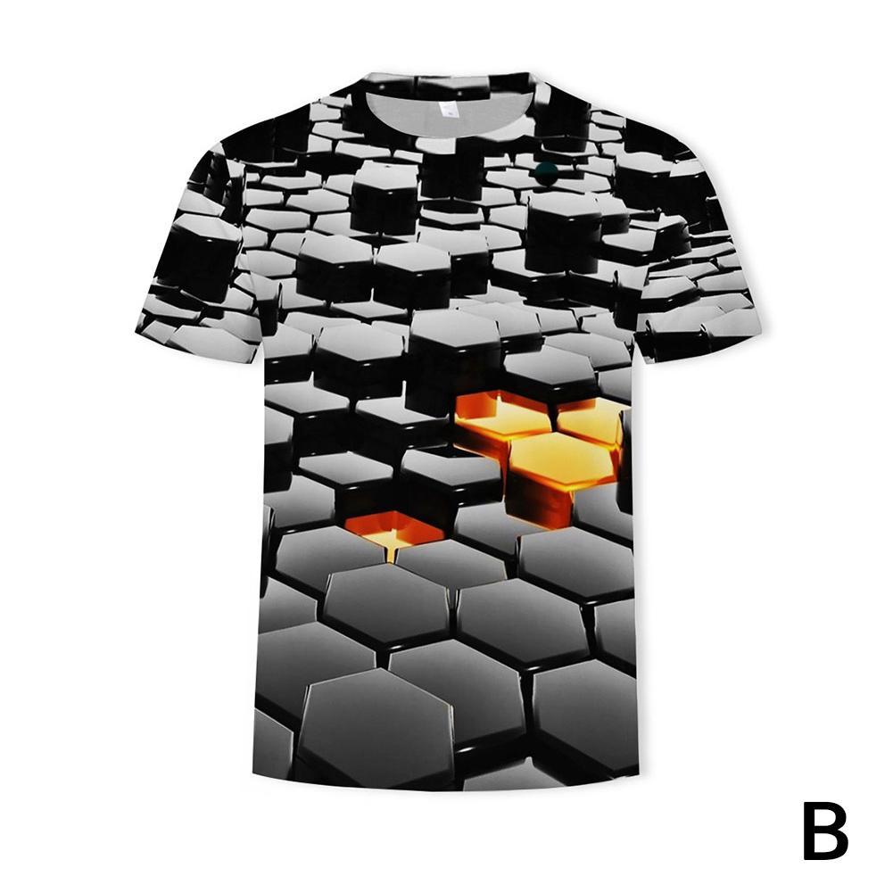 Men Womens 3D Print Summer Short Sleeve Casual T-Shirt Graphic Tops Tee T4D5