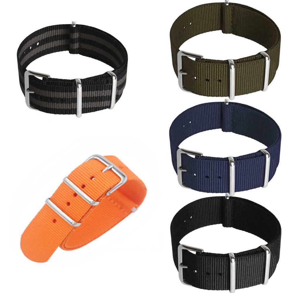 thumbnail image 2 of Wartleves Correa de reloj de nailon para hombre, 18 mm, 20 mm, 22 mm, inteligente, militar, con pasador Army St H8P7, nueva, 2 of 7