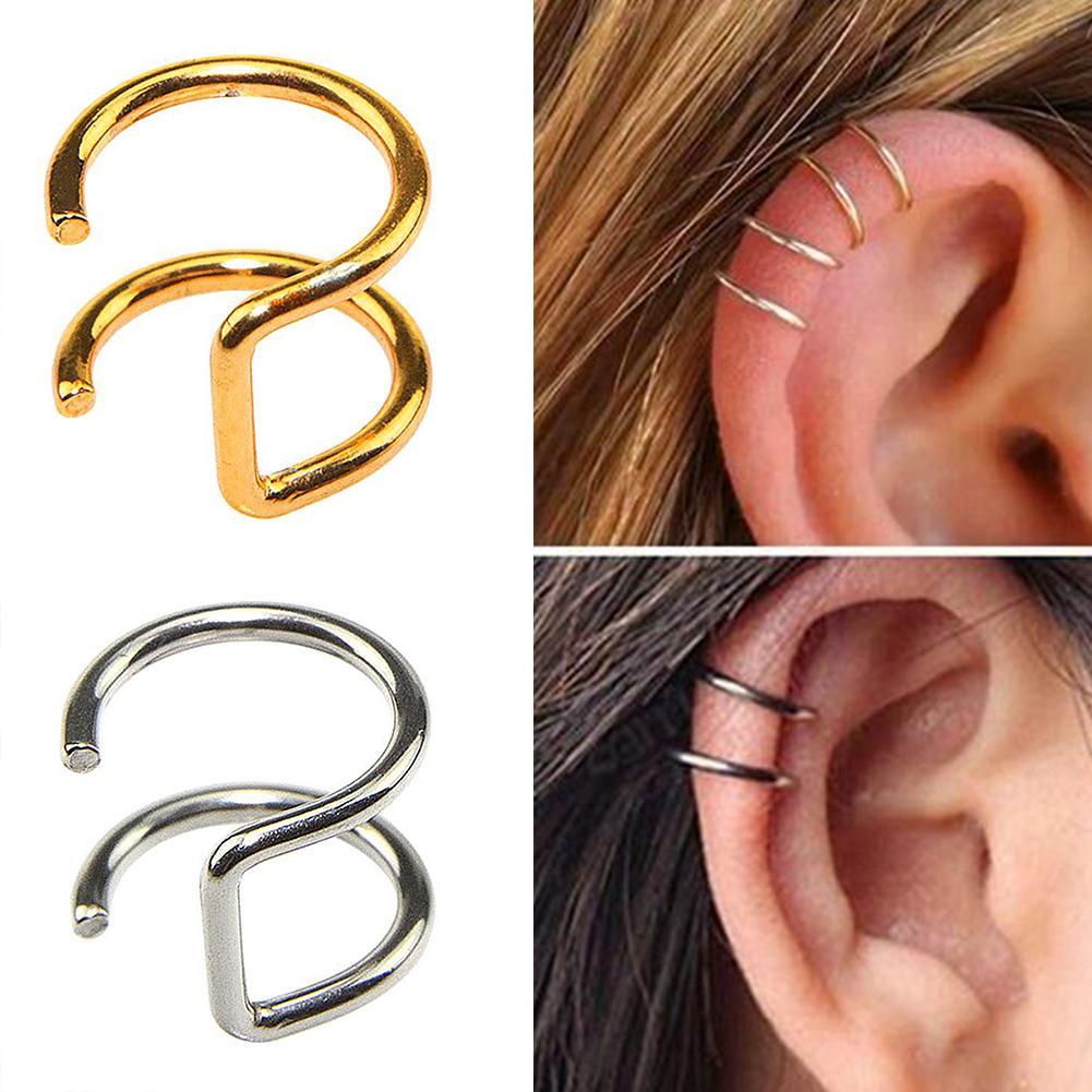 Fashion Stainless Steel 20 Gauge Ear Cuff Non Piercing Clip On Earrings ...