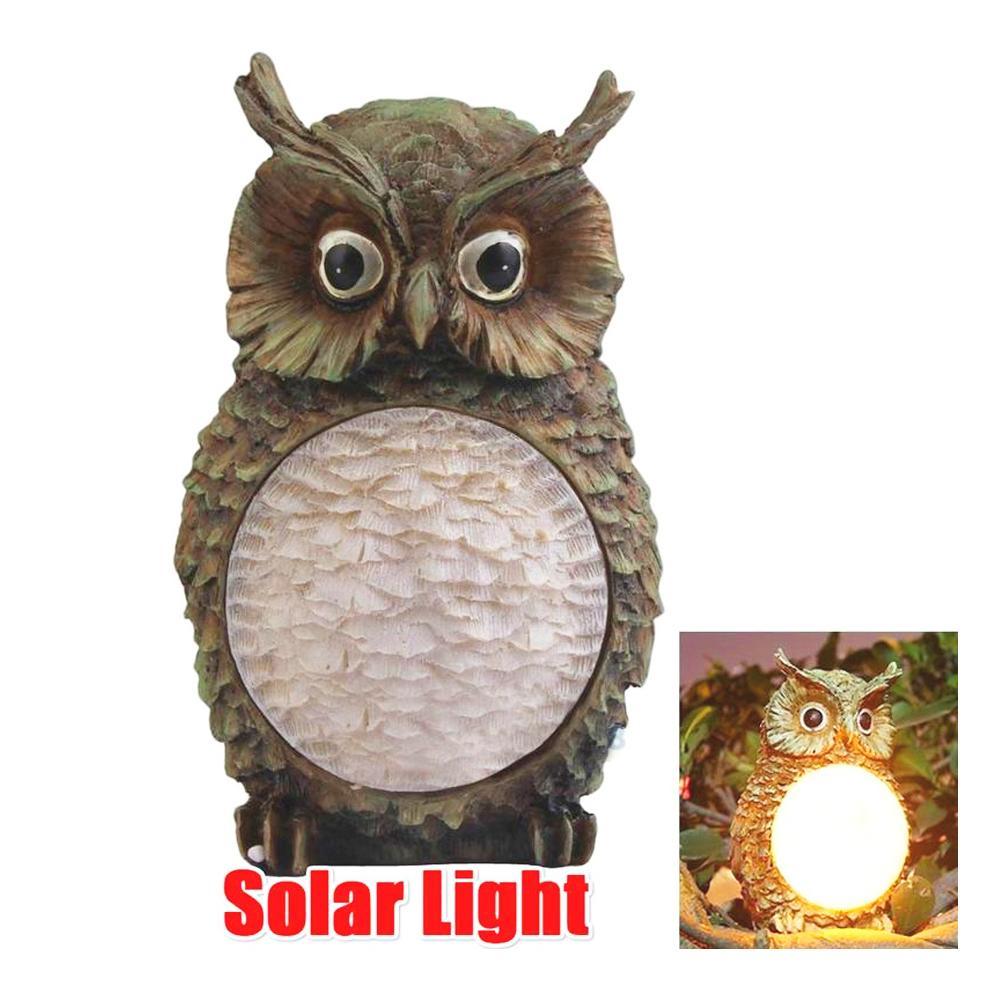 Patio Lights Solar Garden Light Owl Ornament Lawn Lamp Outdoor Led