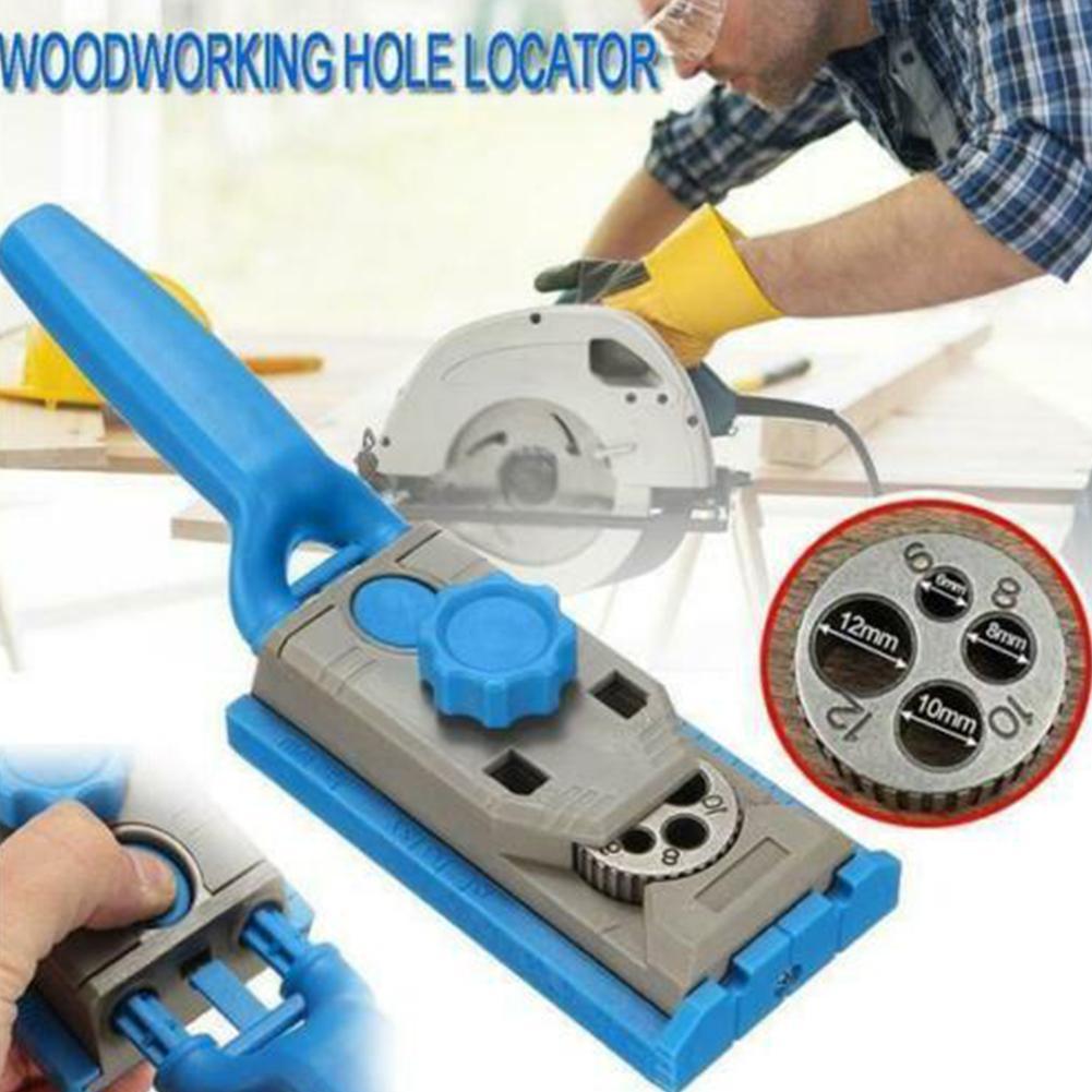 2in1 Genius Jig Pocket Hole Drill Round Tenon Locator Woodworking Joining Tackle