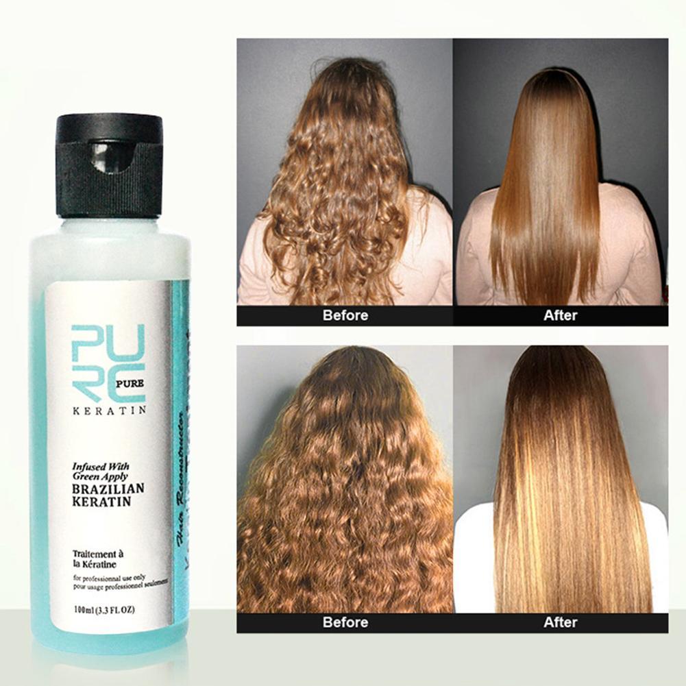 Purc Keratin Treatment Straight Hairs Repair Damage Hair Curly
