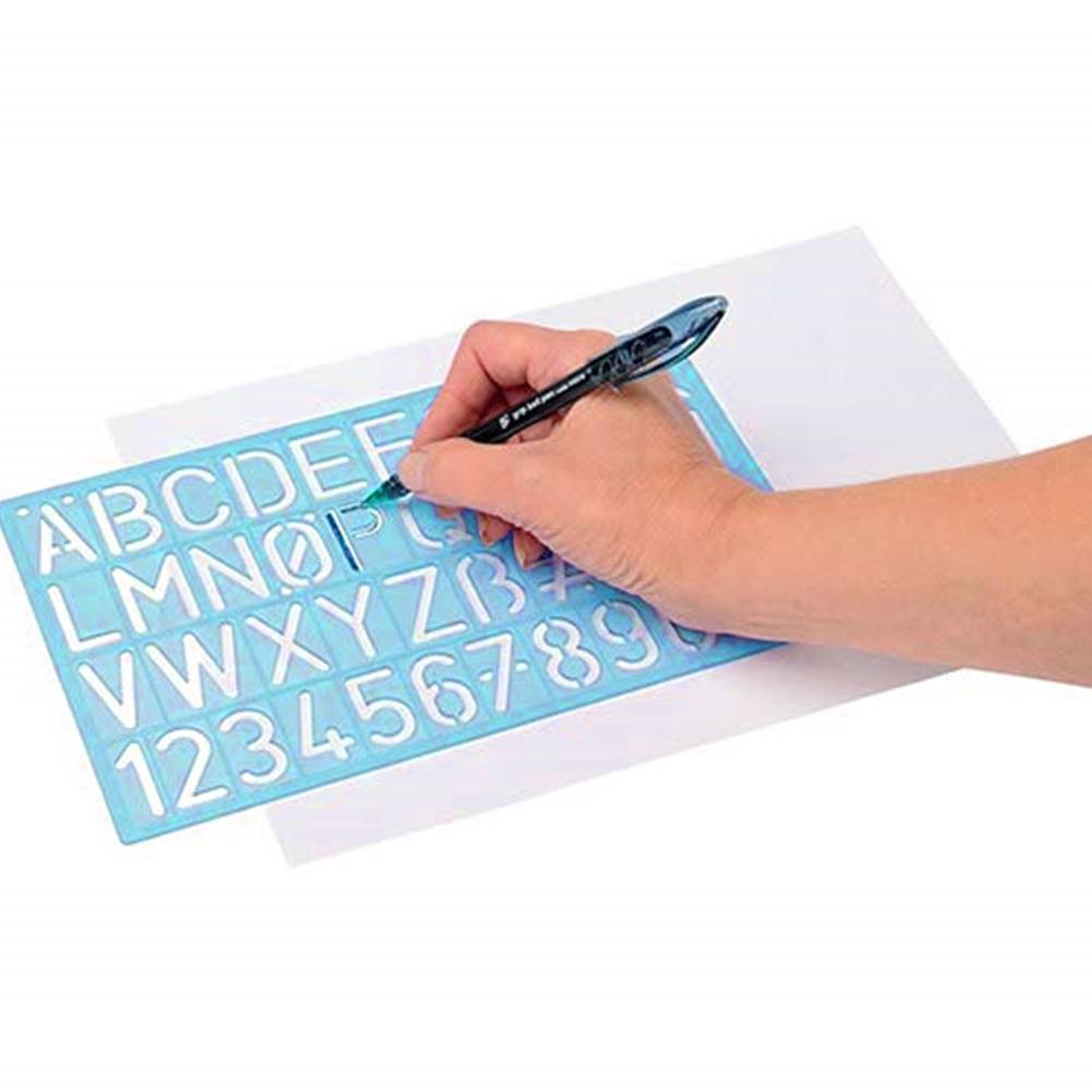 4PCS/Set Multifunctional Ruler Template Numbers Letters Alphabet