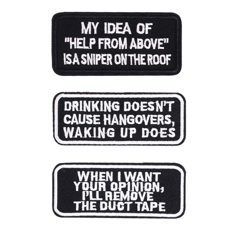 Words Slogan Embroidered Iron on Biker Motorcycle Patches Fabric Badge Sticker