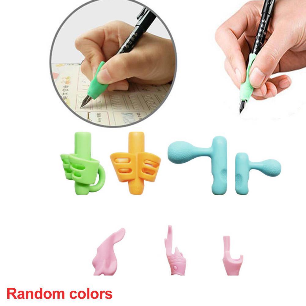 Fingergriff Silikon Kind Stift Stifthalter Hilfe Schreibwerkzeug zufällige K8D1