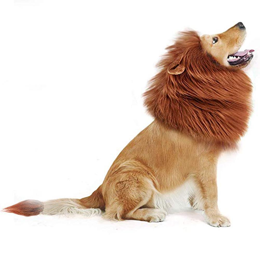Pet Costume Lion Mane Wig w// Ears for Large Dog Halloween Clothe Fancy Dress up