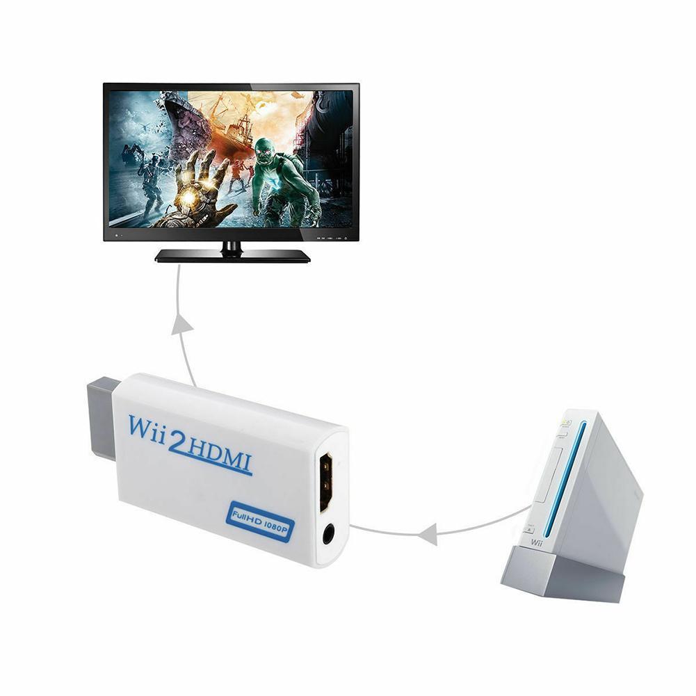 Wii to HDMI Wii2HDMI Full HD FHD 1080P Converter Adapter 3.5mm Audio ...