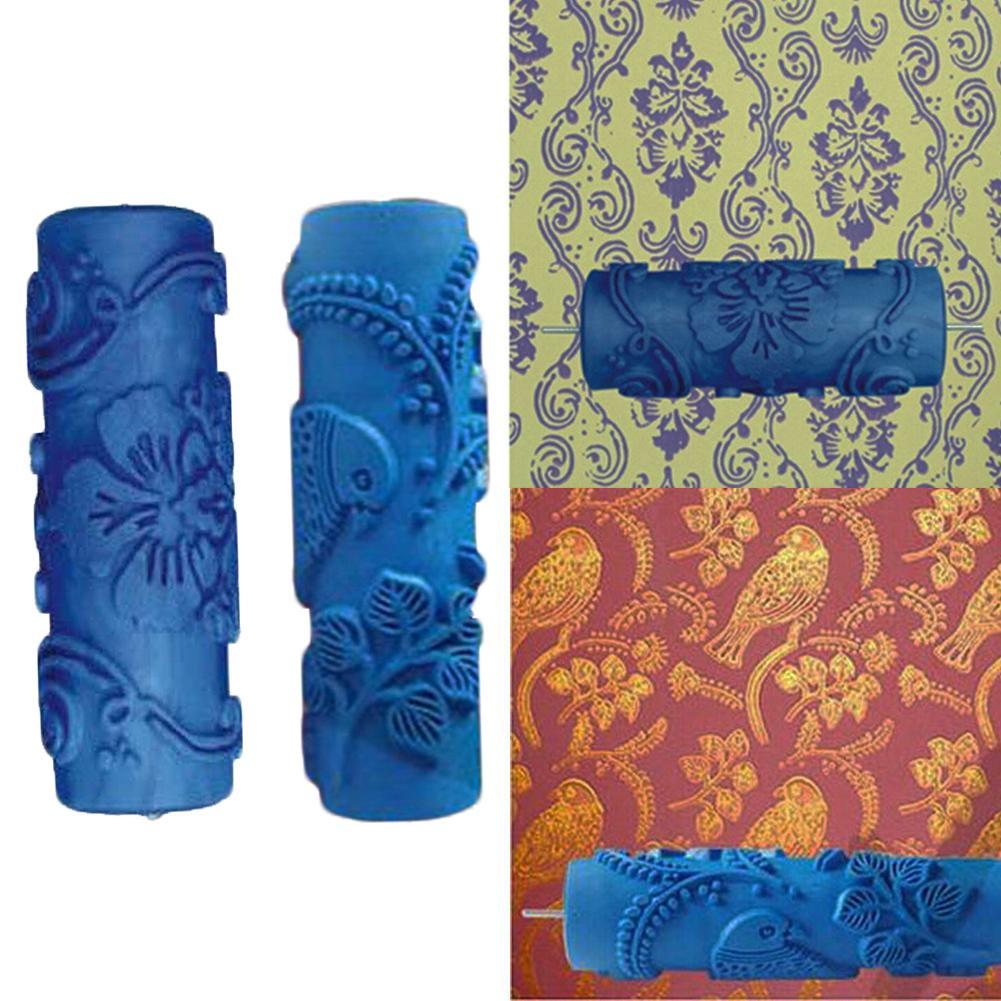 Rubber Decorative Paint Roller 3d Flower Design Pattern Wall