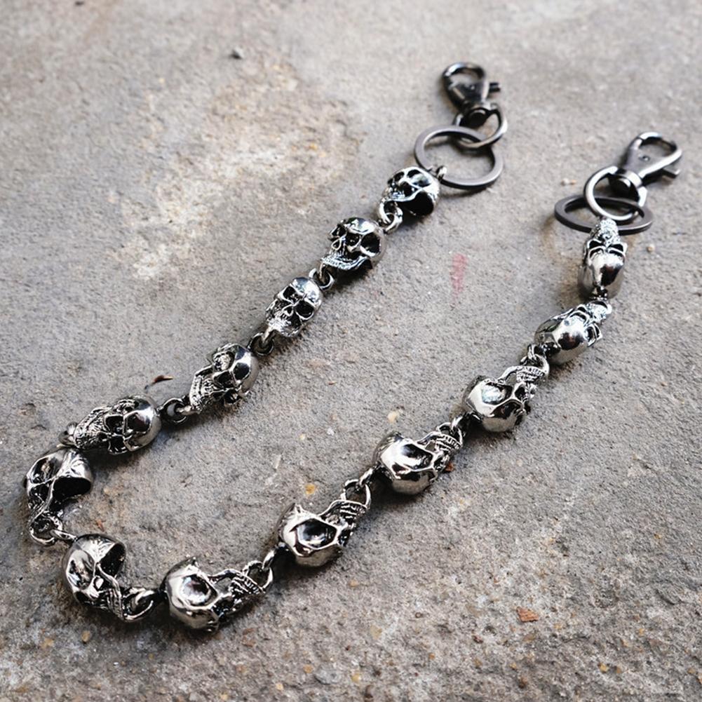 เอว Key Chain Skull หัว Vintage กางเกงแนวพังค์ Chain กุญแจรูปโครงกระดูกแหวน Cool B2X4