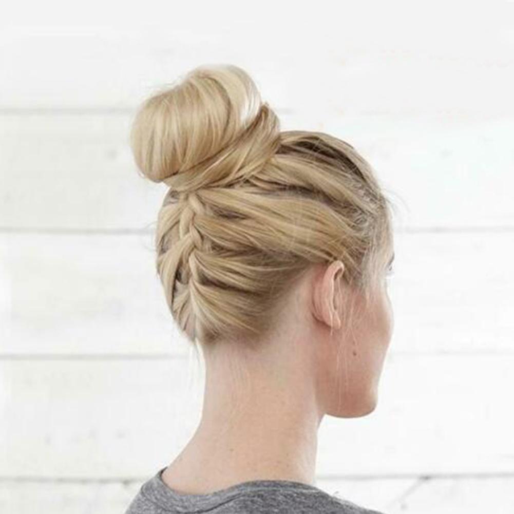 Ladies Natural Pony Curly Donut Bun Hair Piece Scrunchie Fake Hair