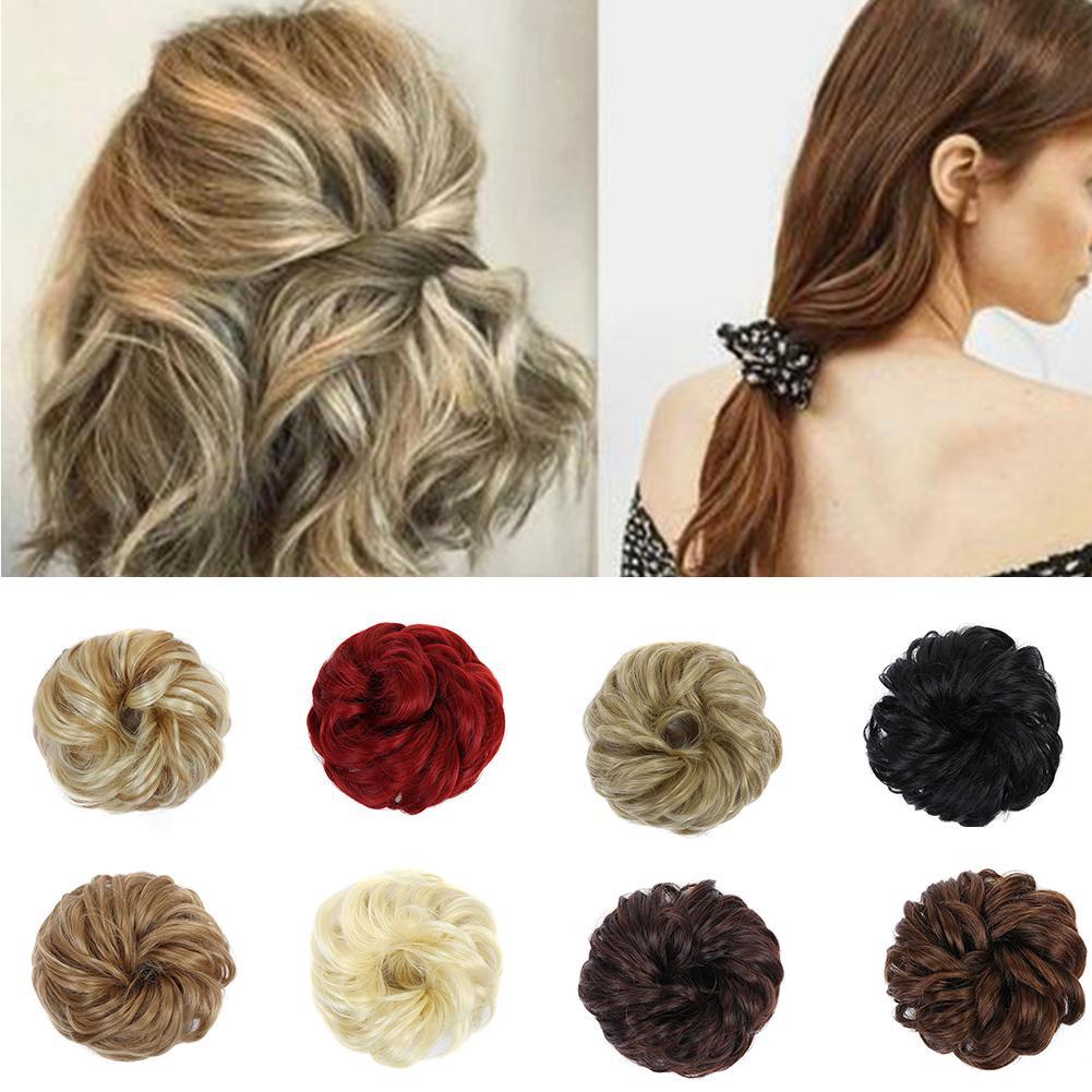 Women Wigs Trend Fluffy Ball Curly Hairstyle Rubber Band Hair Ring