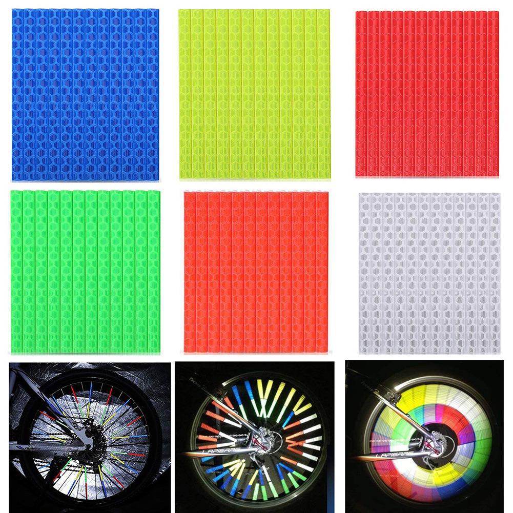 12pcs Bicycle Wheel Spoke Reflector Reflective Mount Clip Tube Warning Str Best