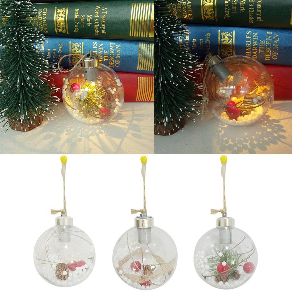New LED Light Transparent Ball Lamp Christmas Tree Hanging Ornaments Decoration