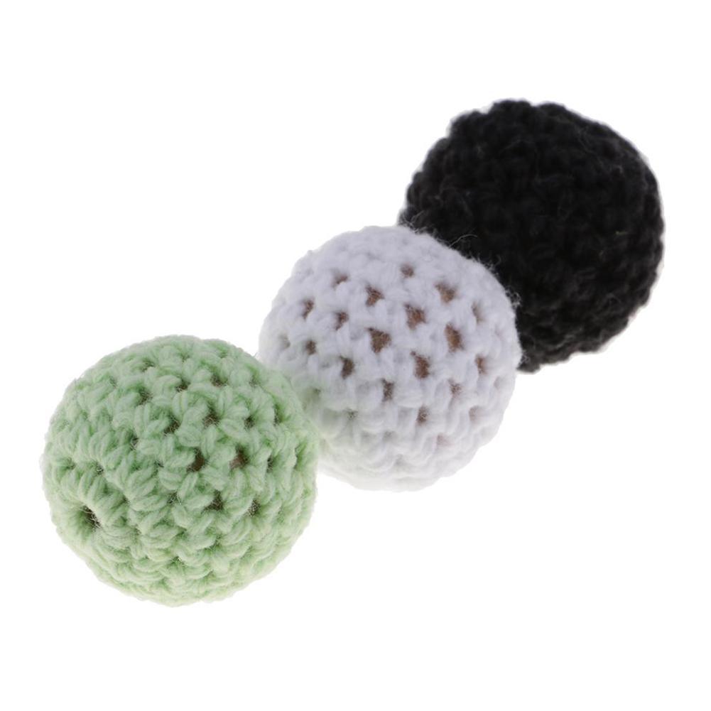 Häkeln Holzperlen Ball für Baby Beißring Schnullerkette DIY Halskette Beste 10