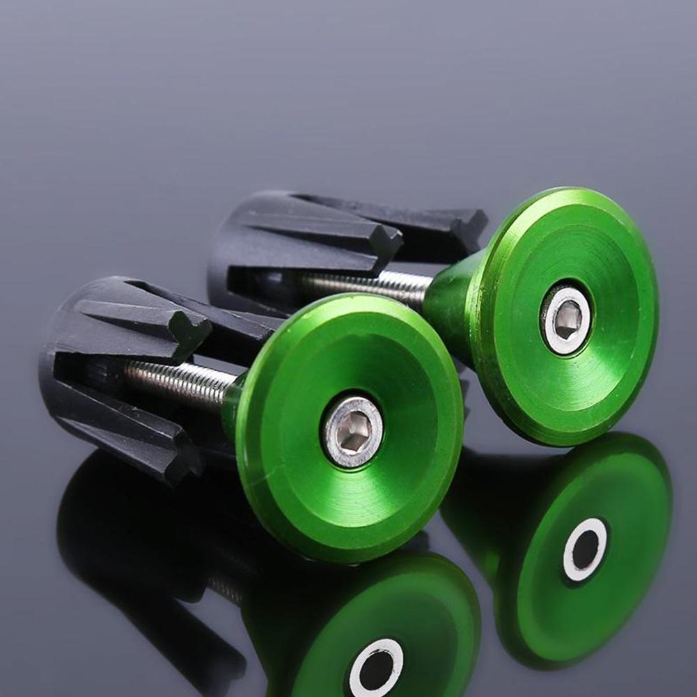 1 Pair Aluminum Bike Grips Cap Bar Caps End Plugs Stoppers D0M7