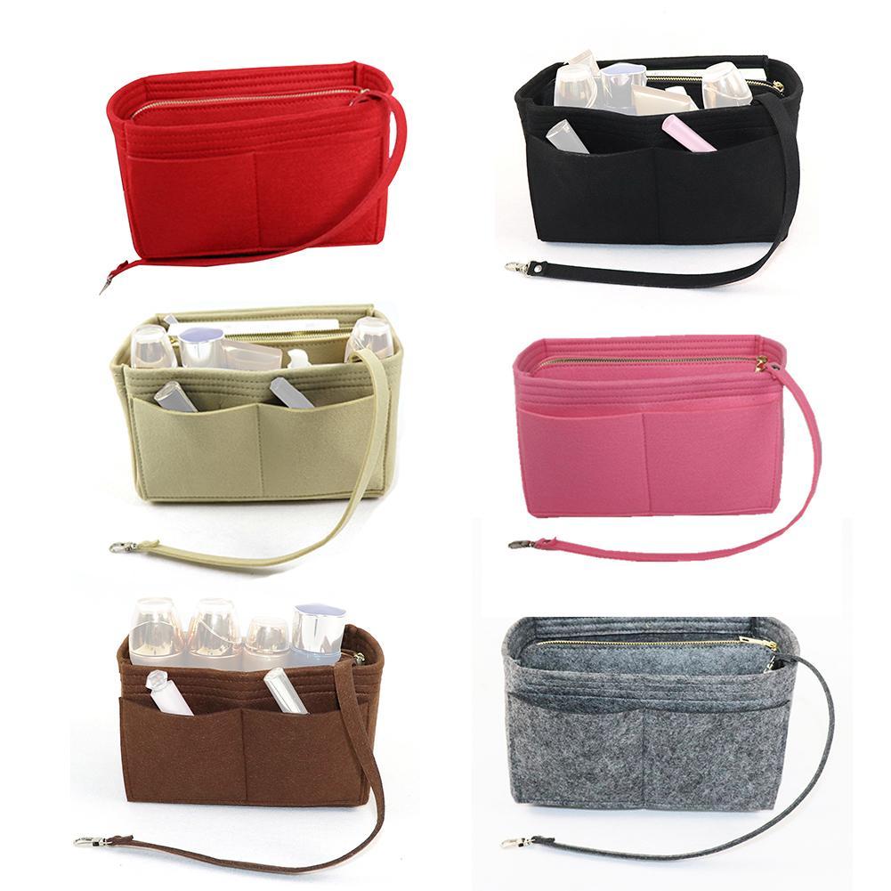 Multi-Pocket Women Insert Bag Felt Fabric Purse Handbag Organizer Bag Liner Tote