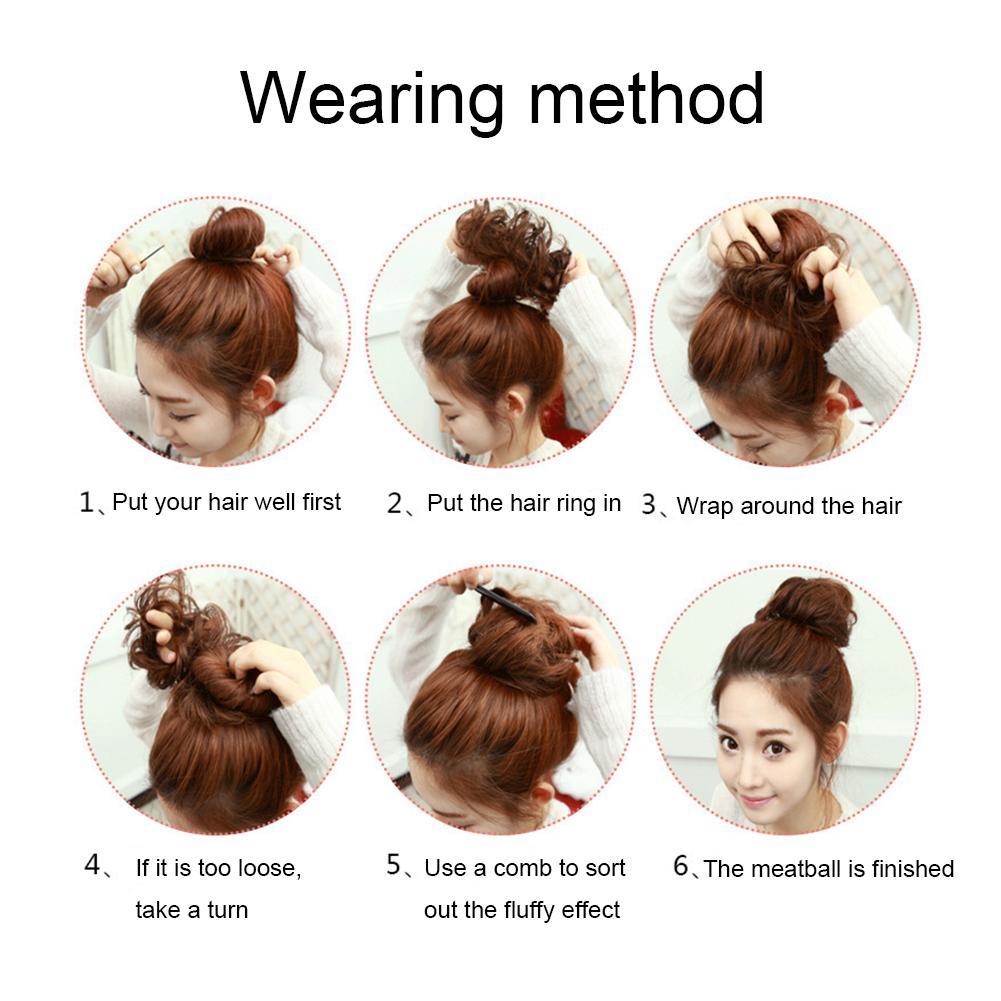 Women Curly Scrunchie Messy Curly Bun No Clip In Hair Piece