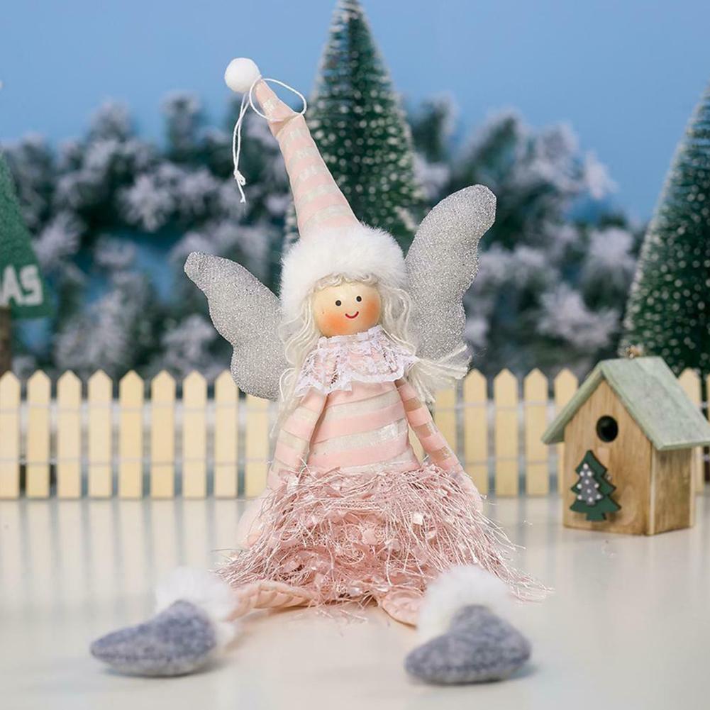 Süße Dec Home Figur Weihnachten Mädchen Tuch gestreiften Weihnachtsengel