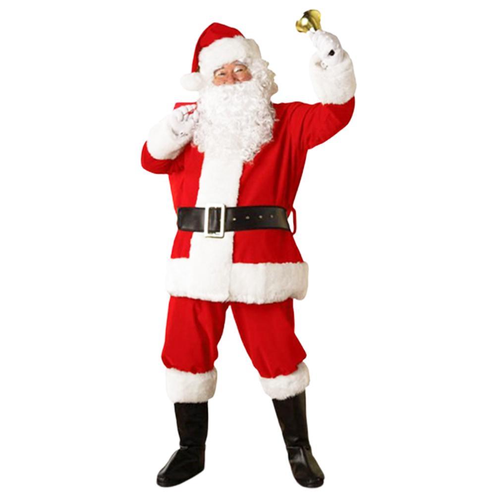 Mens Adult Santa Claus Budget Suit Costume Father Christmas Fancy Dress Outfit