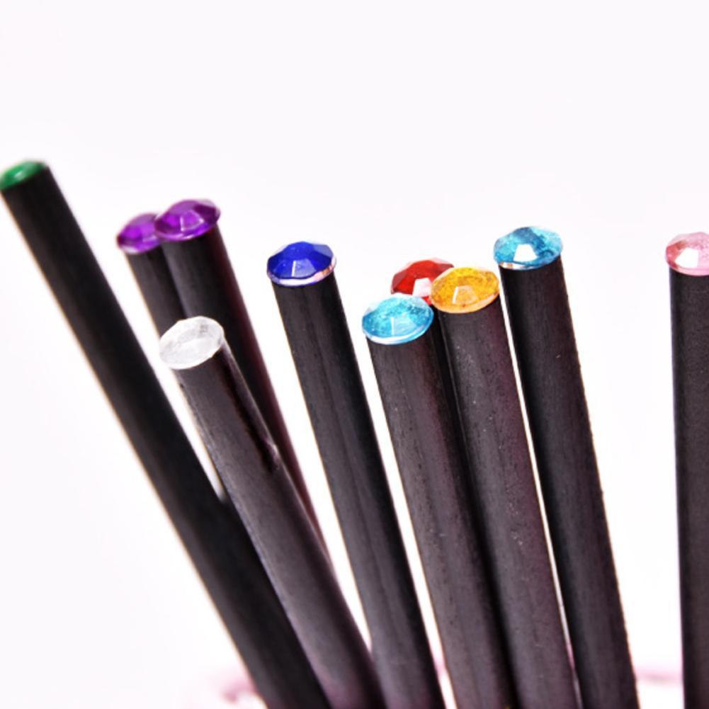 Download 1Pc Black Wood HB Pencil With Colorful Diamond School Writing Pencils Gif | eBay