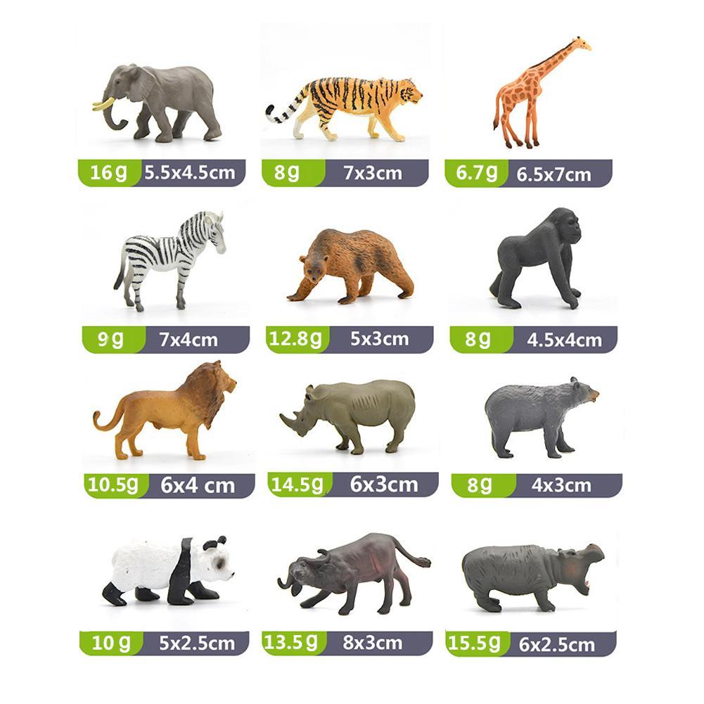 thumbnail image 4 of Ruifaya Juego de 12 modelos de animales de plástico con figuras de la jungla, el océano y el zoológico para niños de й; кψ ση, 4 of 7