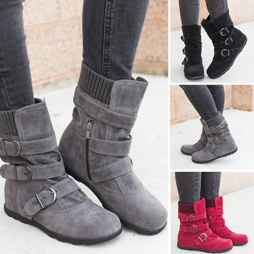 ladies flat suede ankle boots