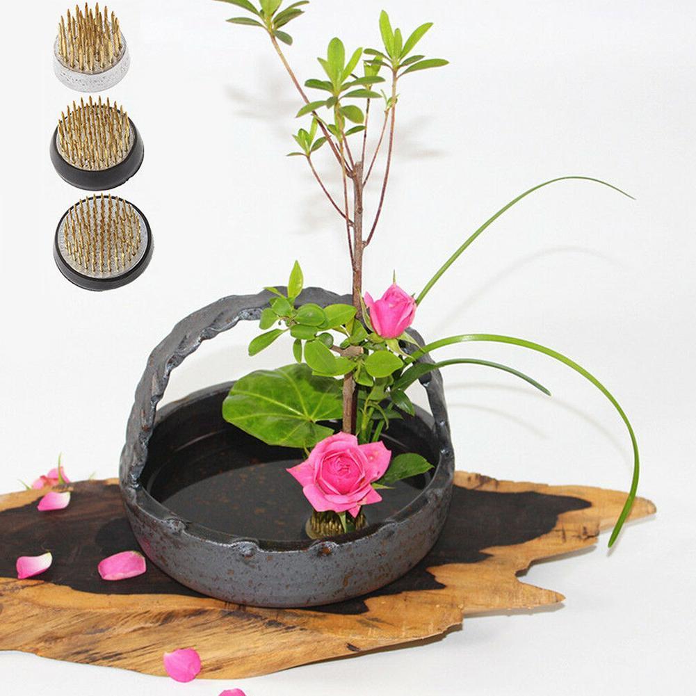Round Ikebana Kenzan Flower Art Fixed Arranging Tools With Rubber Gasket MA
