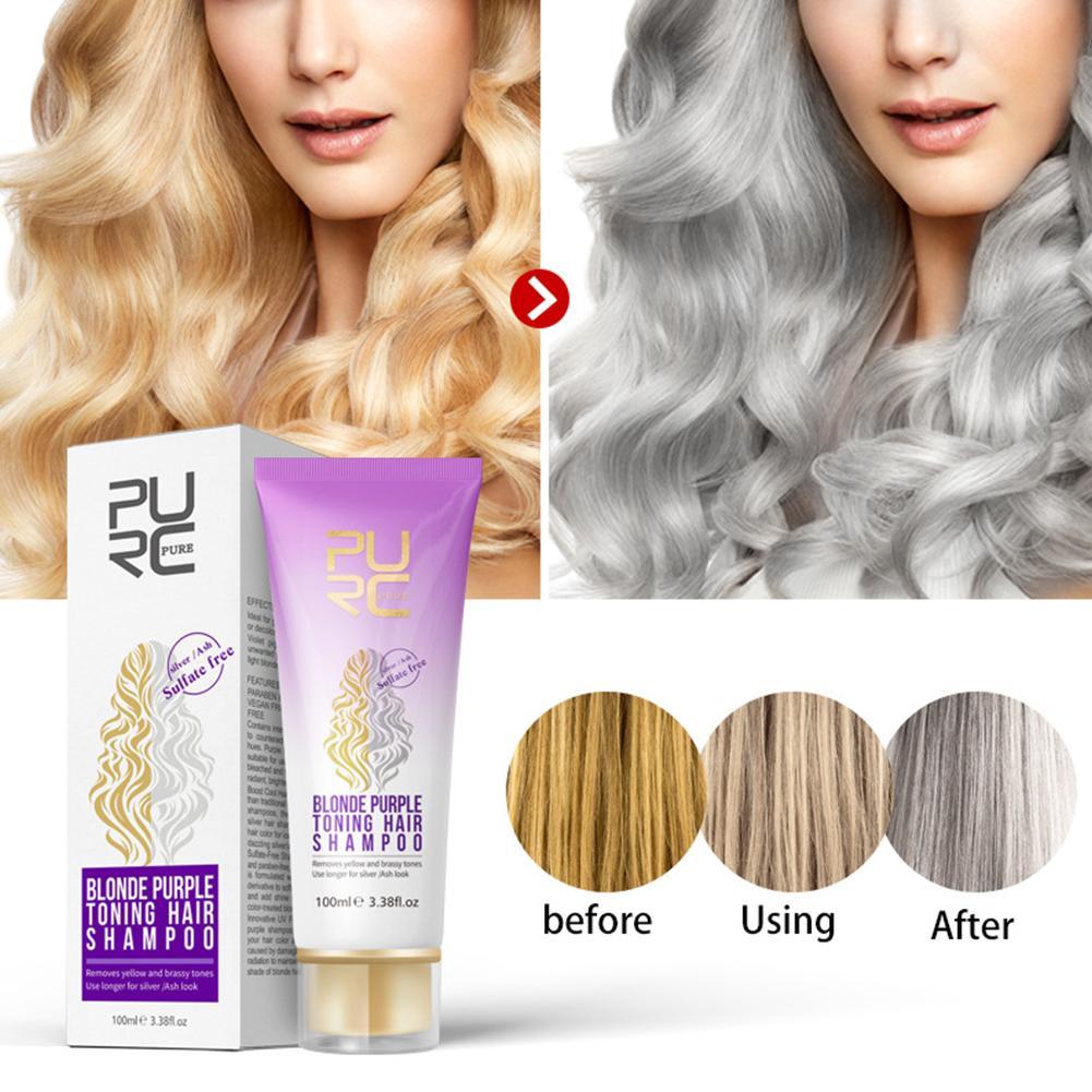Purple Shampoo Removes Yellow And Brassy Tone Blonde Bleached Hair