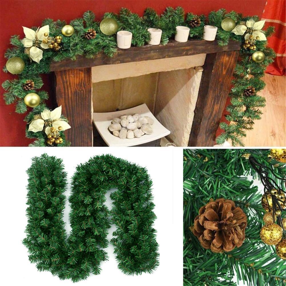 Christmas Garland Simulation Rattan Xmas Tree Fireplace Party