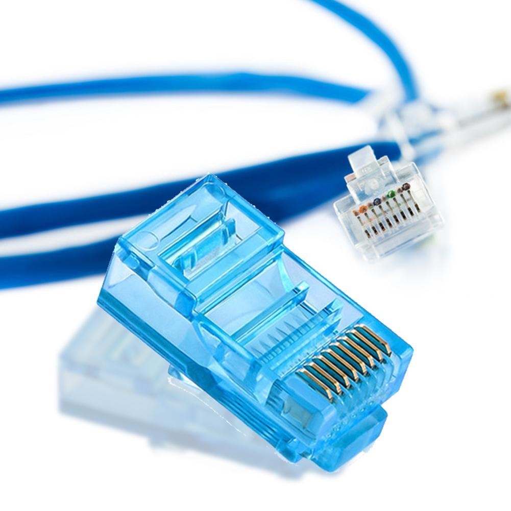 100Pcs/set RJ45 Ethernet Cables Module Plug Network Connector RJ-45