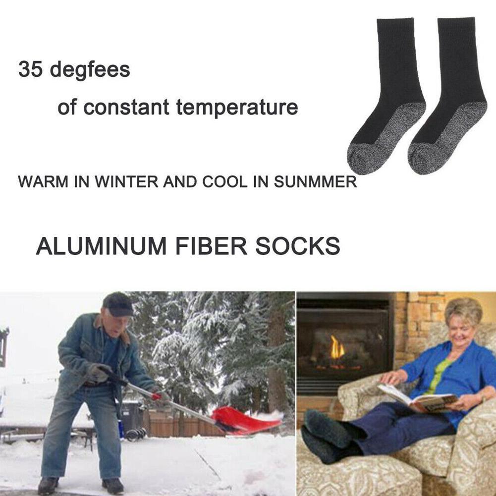 1 Pair 35 Below Winter Socks Aluminised Fibers Thermal Man Warm Long Women K8W5