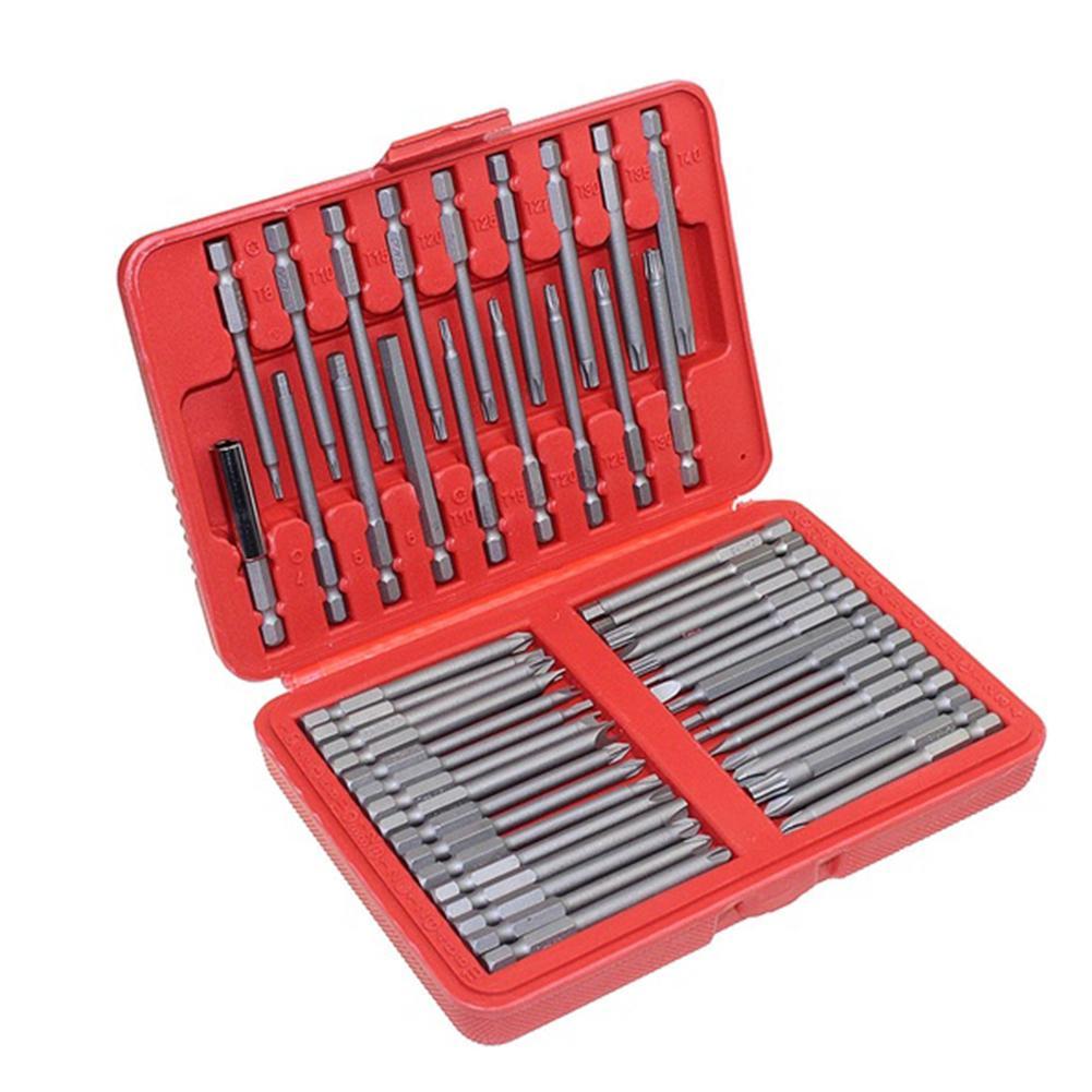 Flat Hex Spline US PRO 1374 PZ 50pc Extra long Security Bit Set Torx PH