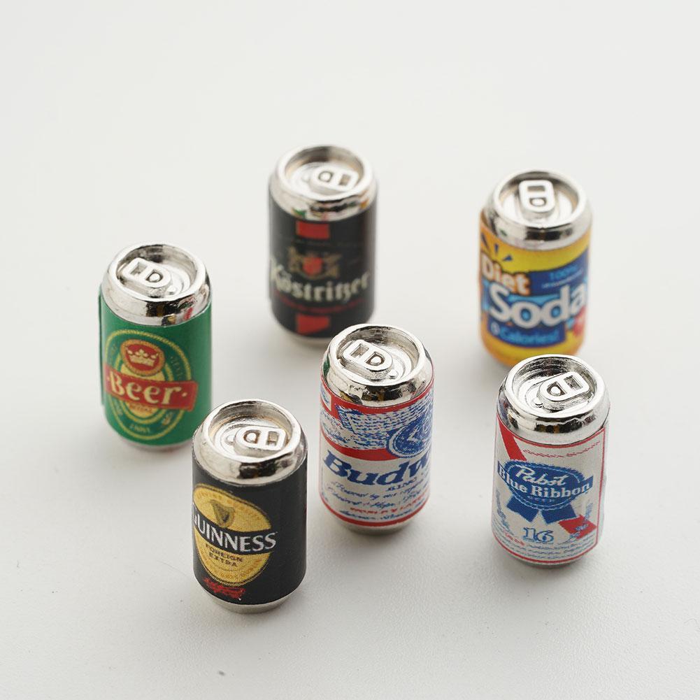 Set of 6 Cans of Miller Lite Beer Dollhouse Miniatures Drink