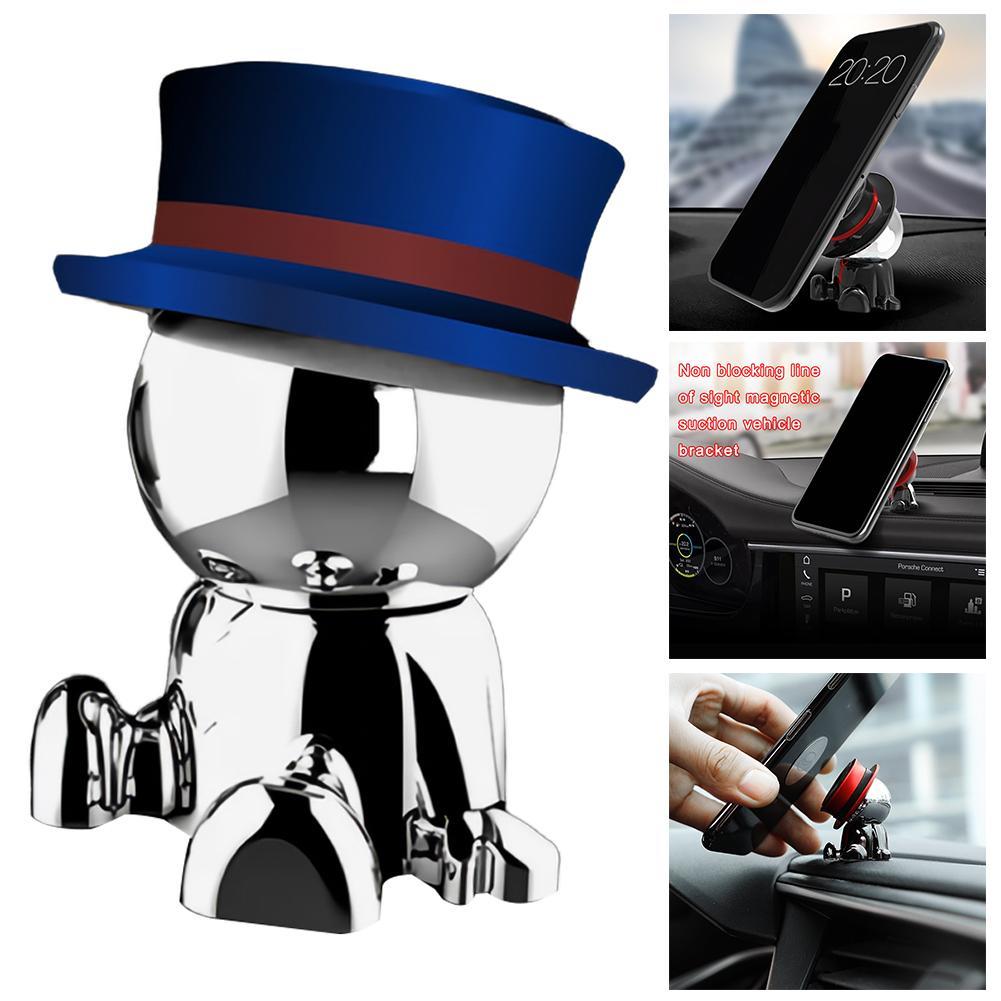 360° Rotation Hat Man Universal Magnetic Car Phone Mount Stand Holder ...