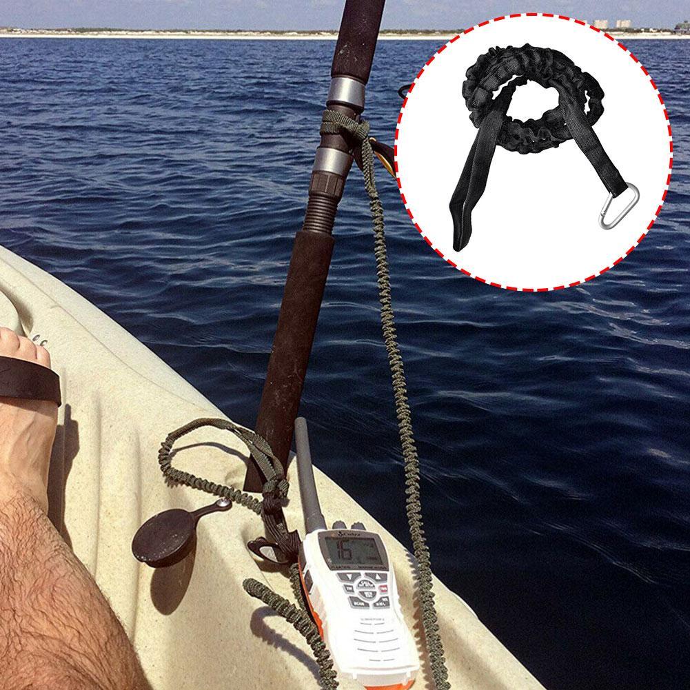 kayak canoe paddle leash fishing rod holder accessory leash with carabiner bl SH