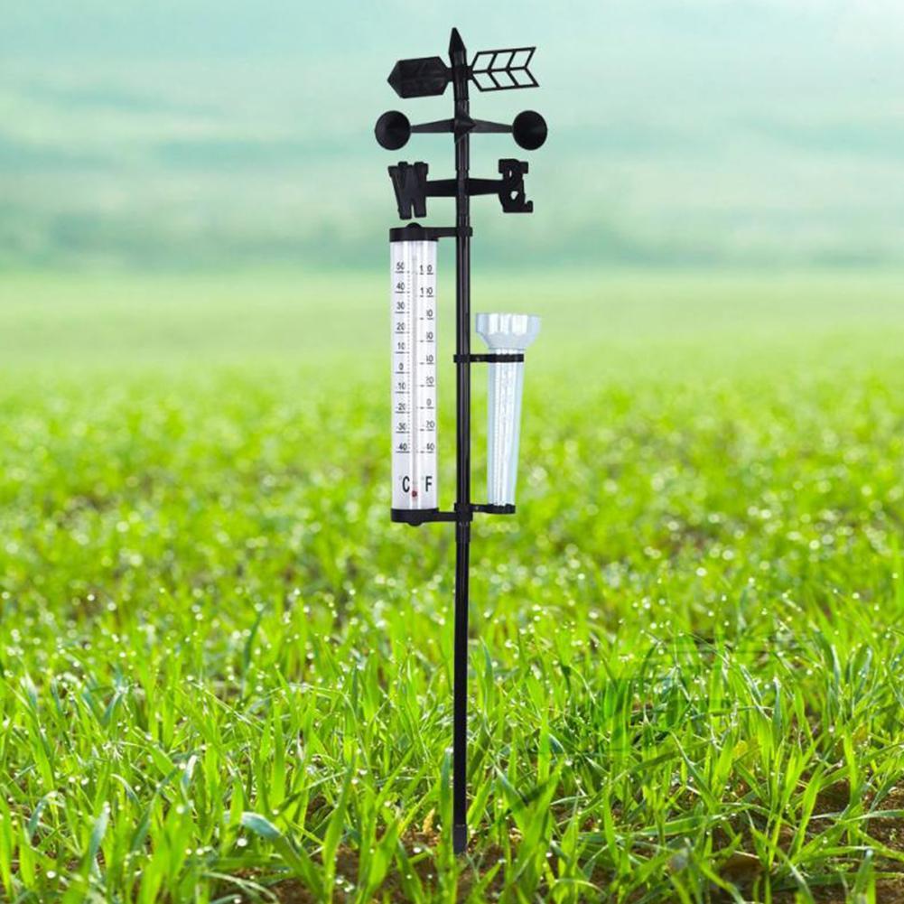 Garden Thermometer Rain Gauge Wind Indicator Weather Station Measurer