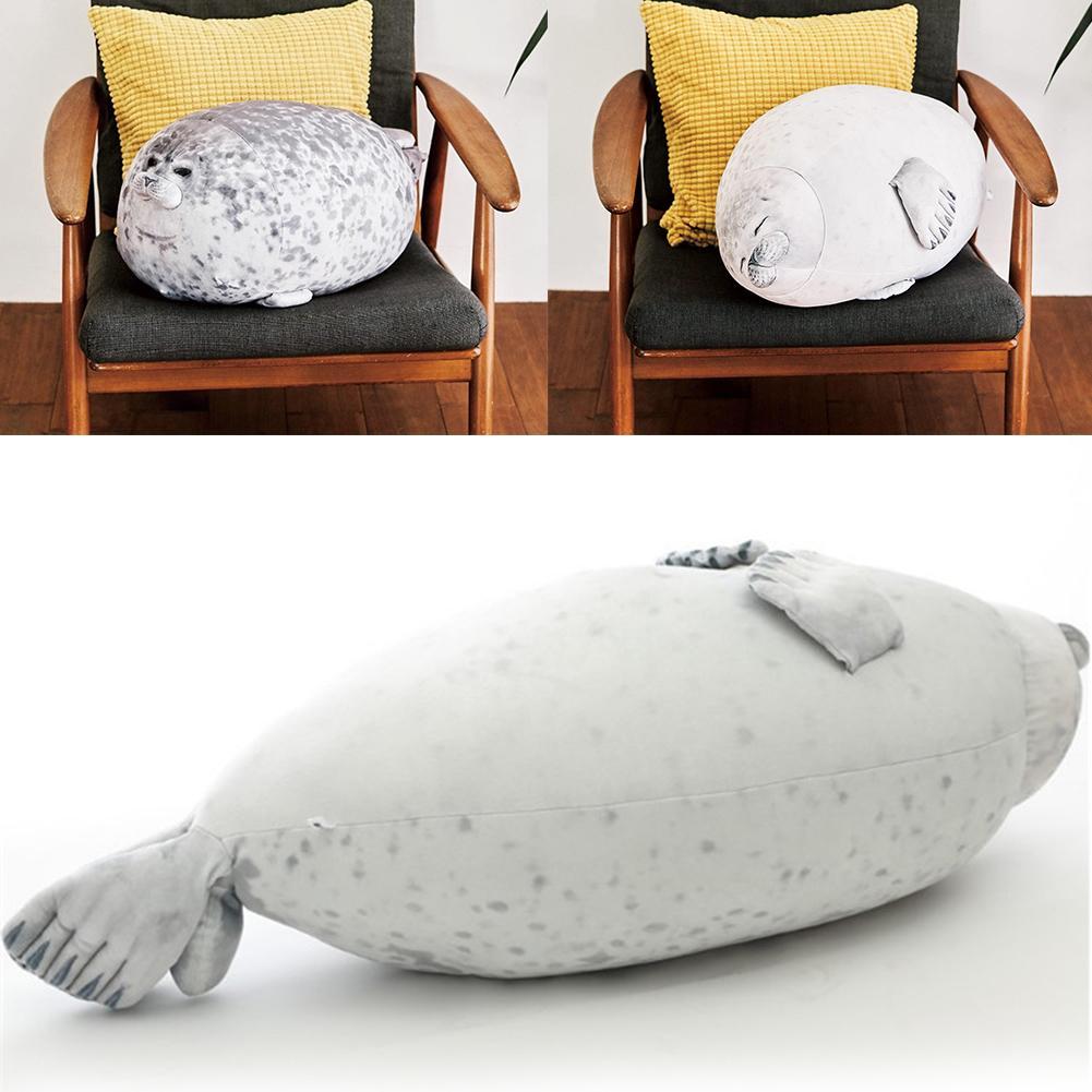 Cute Seal Pillow Stuffe Toy Baby Animated Stuffed Cotton Plush Animal Toy Cute Ocean Pillow Pets Doll for Girl Wife Femal Friends OMGOD Chubby Blob Seal Pillow Plush Toy Gray-31