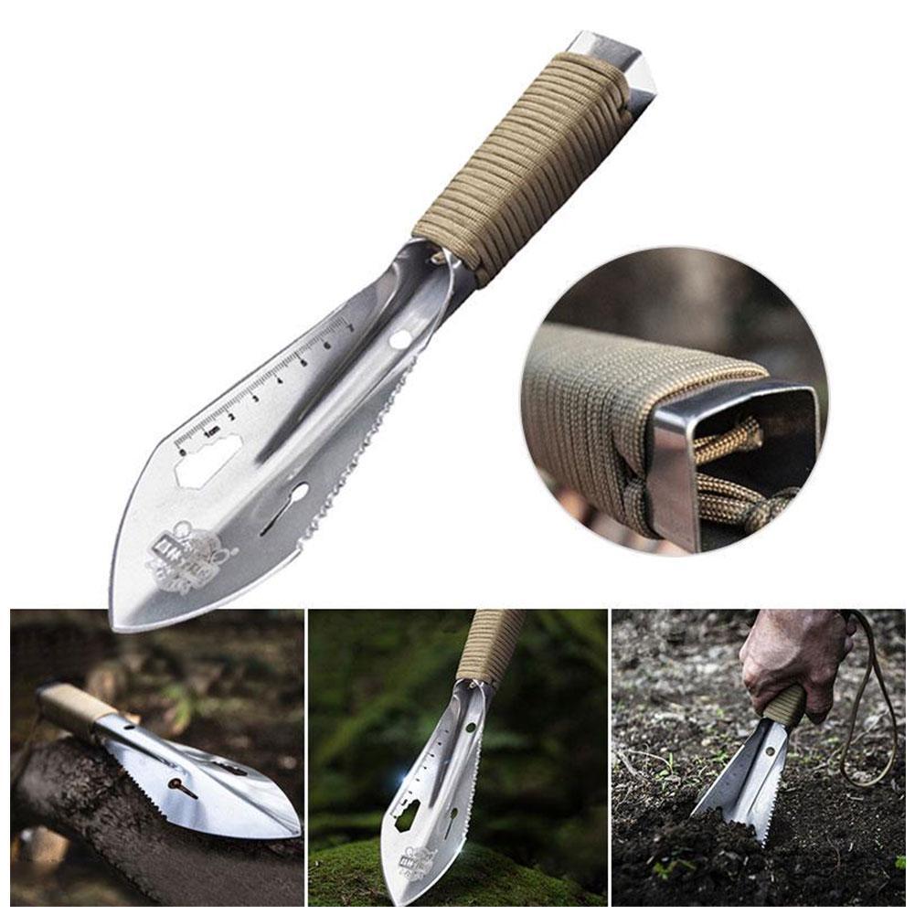 Garden Stainless Steel Shovel Spade Multi Tool Weeder With Sawtooth Hex Wrench