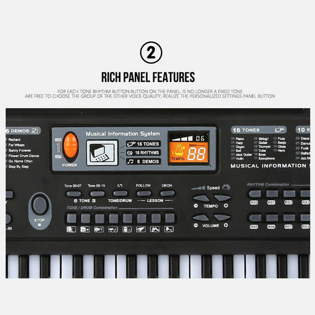 61 Tasten LED Digital E Piano Musik E Keyboard Orgel R0M3 A1C8 Geschenk K9T2