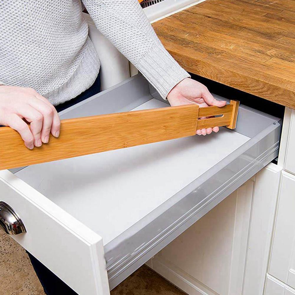 Set Of 4 Bamboo Wooden Drawer Dividers Separators Organizer
