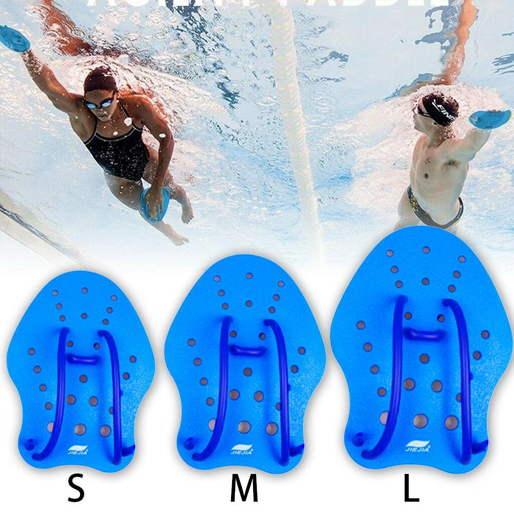 1 Pair Swimming Training Hand Paddles Gloves Adjustable Swim Gear Water