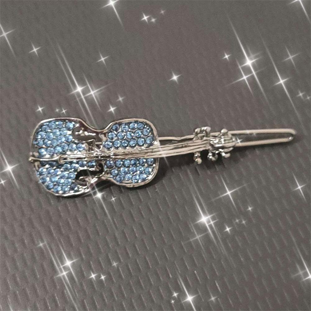 thumbnail image 2 of SGACAI Pinza para el pelo con forma de violín, horquillas para el pelo, pasadores, pinzas para la cabeza, accesorios de cristal para el pelo, diamantes de imitación, 2 of 7