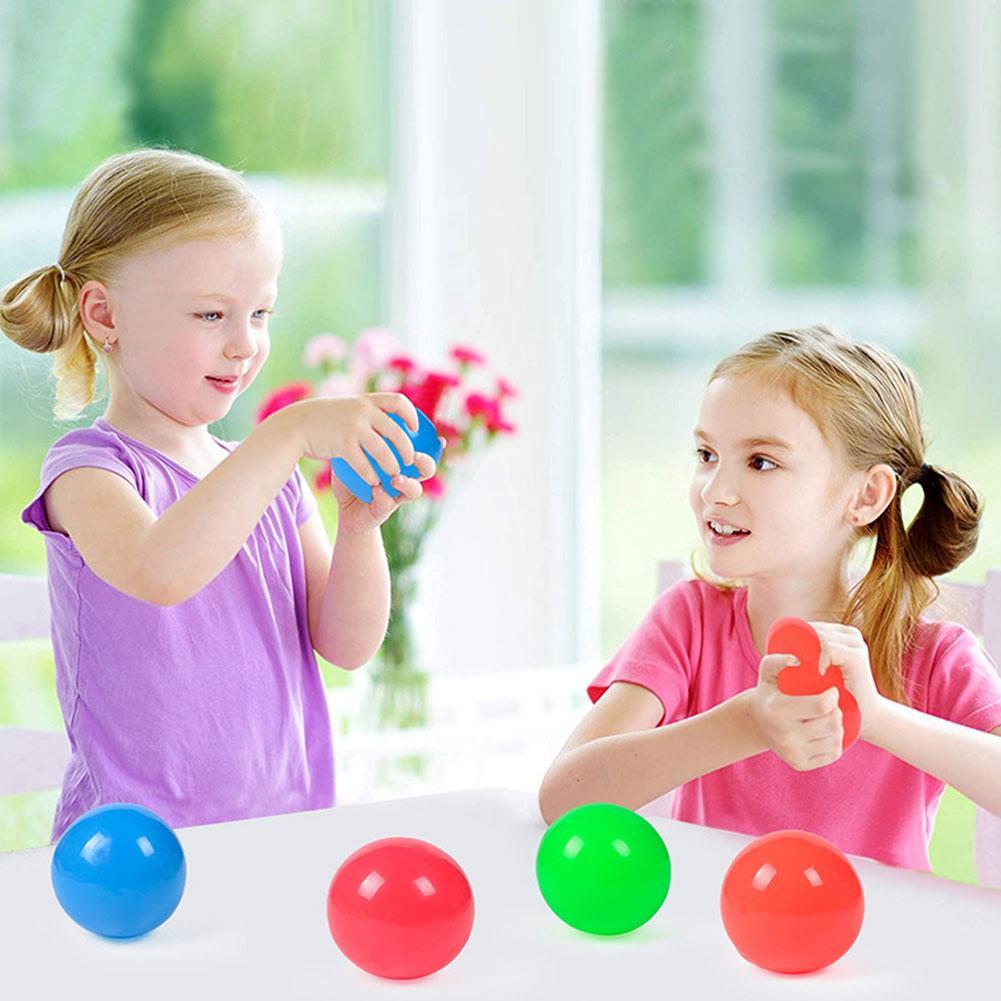 Sticky ลูกบอลออกกำลังกาย Parent-Child Interaction ของเล่นเด็กที่ติดผนังสำหรับแขวน Decompression ของเล่นลูกบอลเหนียว I2D9