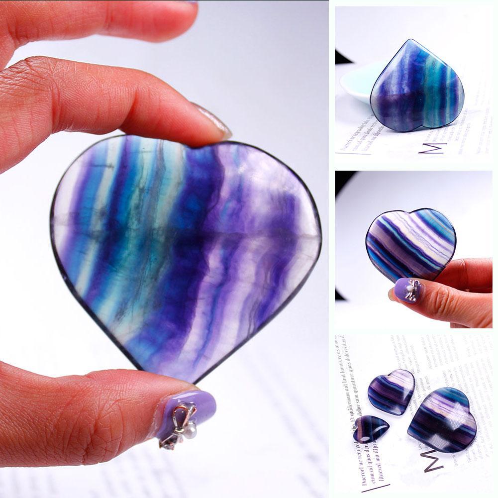 Natural Rainbow Quartz Crystal Love Heart Carved Reiki Healing Stone Gift Lovers Ebay