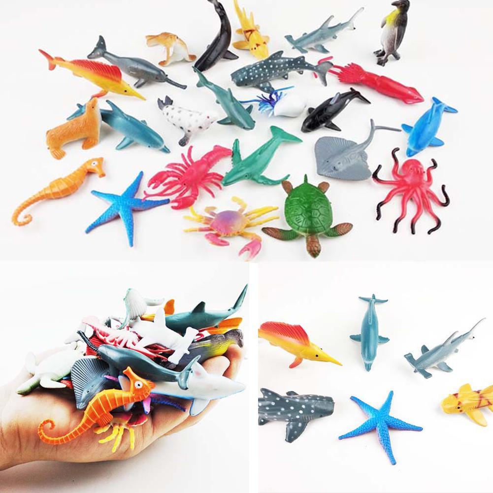 24* Plastic Ocean Animals Figure Sea Creatures Dolphin Turtle Whale