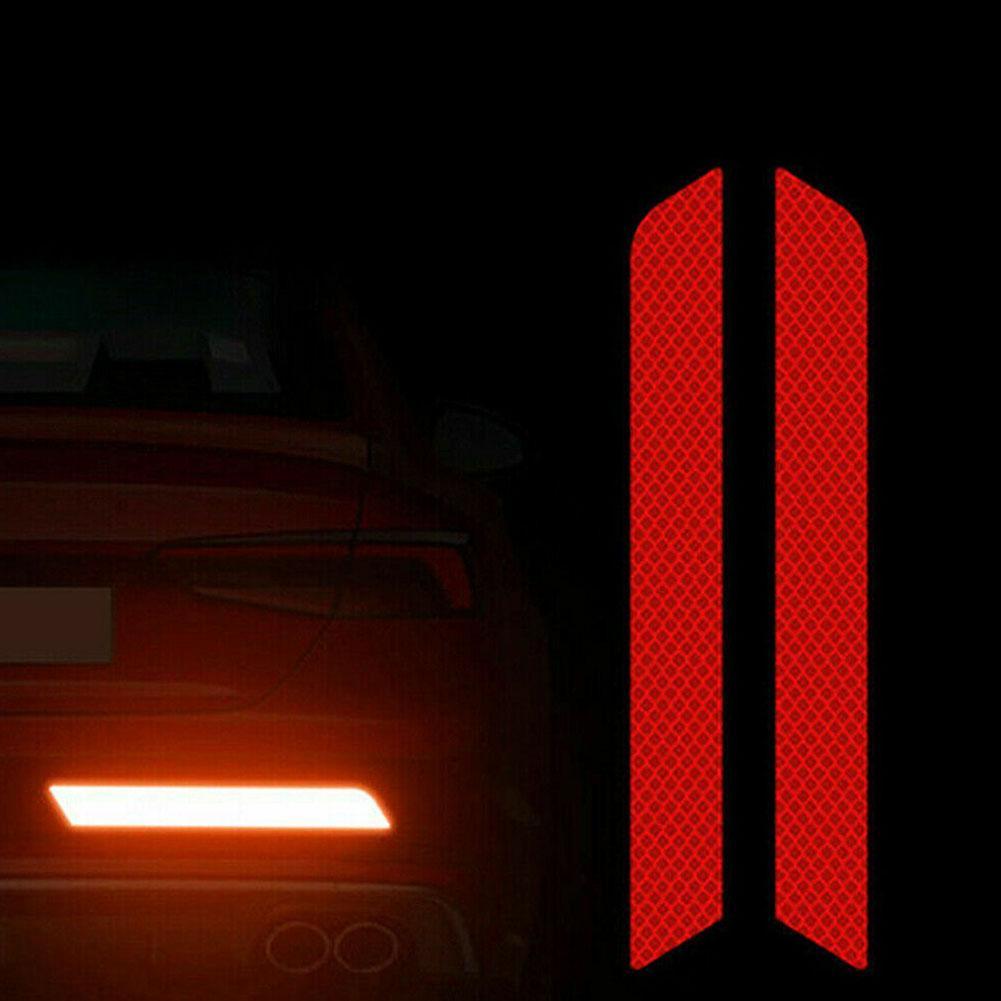 2x Reflective Strip Stickers Car Rear Bumper Night Safety Warning Decal Tape