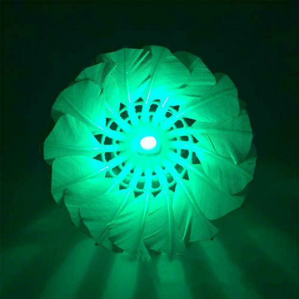 4pcs Colorful LED Badminton Shuttlecock Ball Feather Glow White Sport Q2A2 