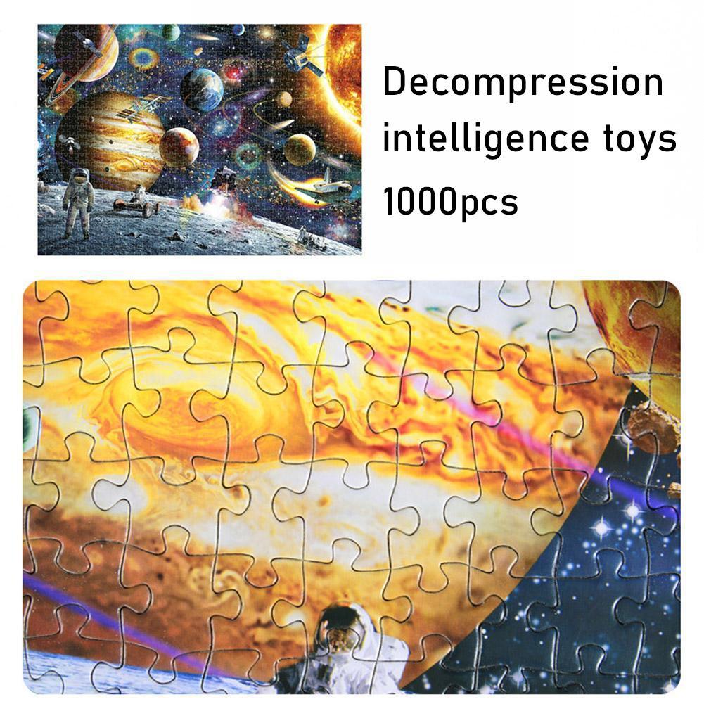 1000 Pieces Space Traveler Jigsaw Puzzles Decompression Gift Toy for Kids Adults