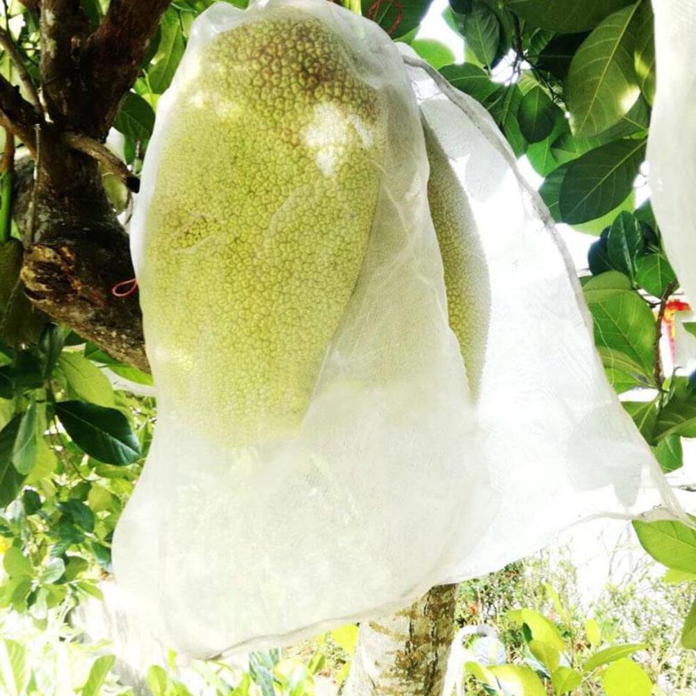 100pcs Garden Plant Fruit Protect Drawstring Net Bags Insect Bird Against Z9G3