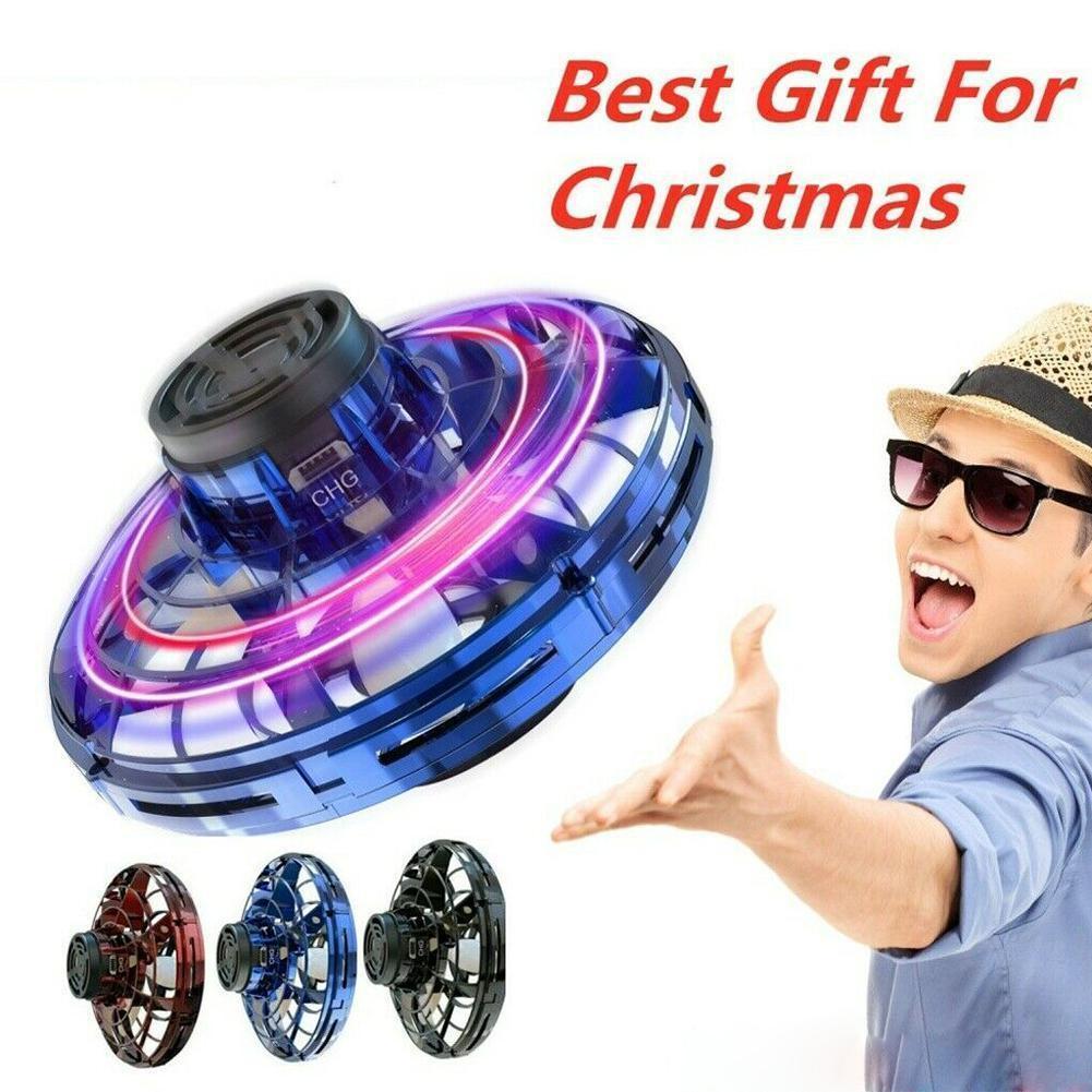 Kids Mini Drone Led UFO Type Flying Helicopter Spinner Toys Aircraft E8O1